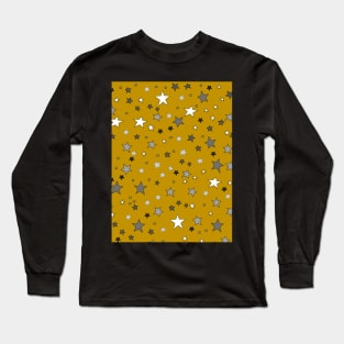 Stars In A Sea of Dijon Yellow Outlined in Black Long Sleeve T-Shirt